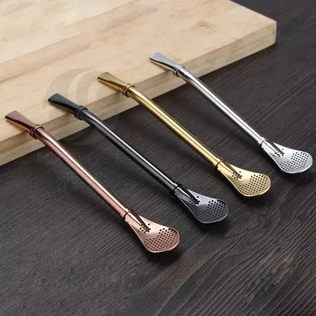 Metal Mate Stainless Steel Straws with Strainer
