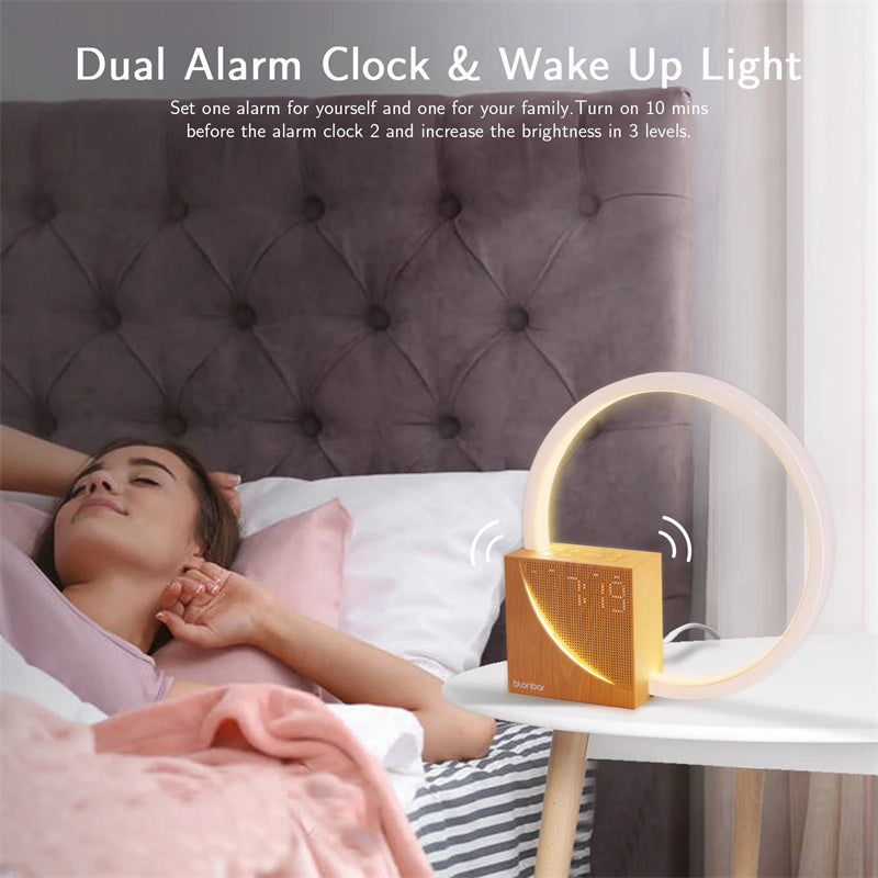 Bedside Touch Lamp with Alarm Clock