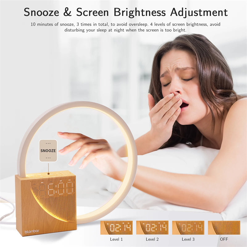 Bedside Touch Lamp with Alarm Clock